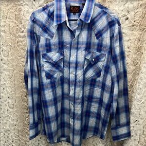 Blue Plaid Men's Shirt